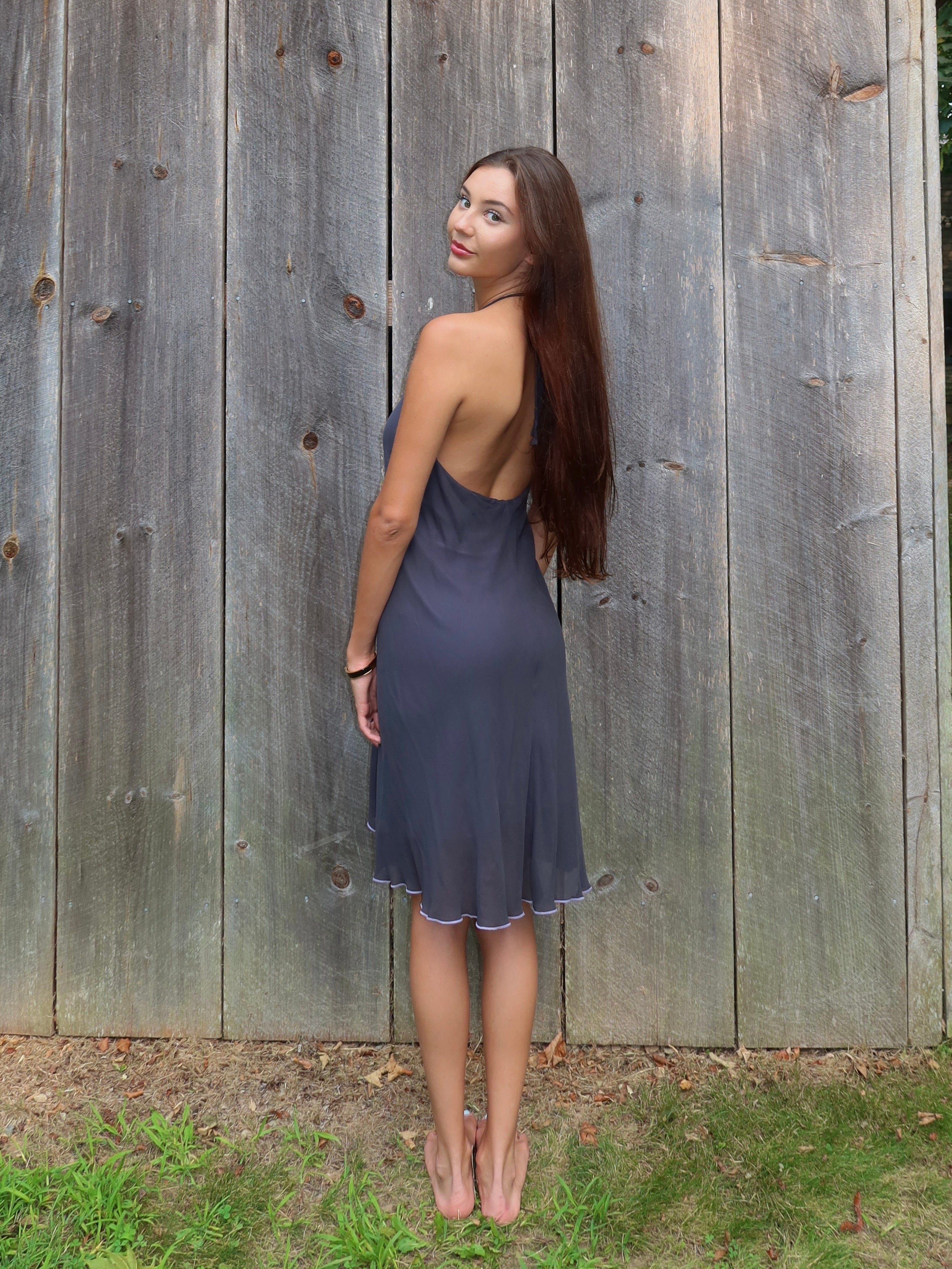 100% Silk Halter Slip Dress