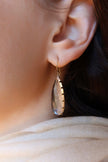 14k Prong Rose Cut Rock Crystals Earrings