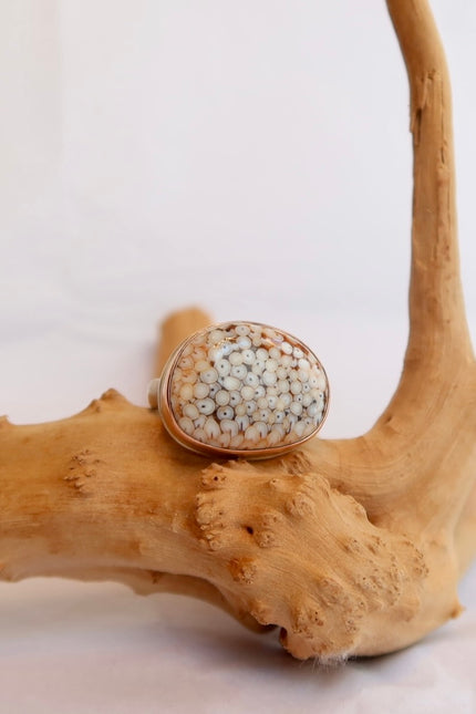 14k Snakeskin Agate Ring - Size 6.75