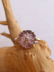 14k Carved Purple Tourmaline Ring - 7.25