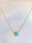 14k Turquoise & Diamond Necklace