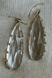 14k Prong Rose Cut Rock Crystals Earrings