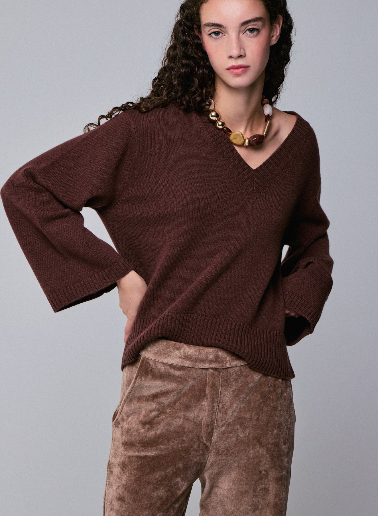 Oversize Cashmere V-Neck Sweater