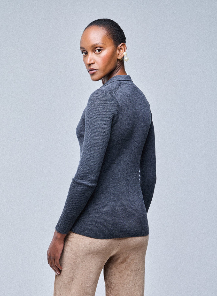 Superfine Merino Rib Button Down