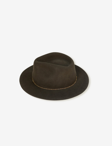 Crushable Wool Felt Gold Chain Hat