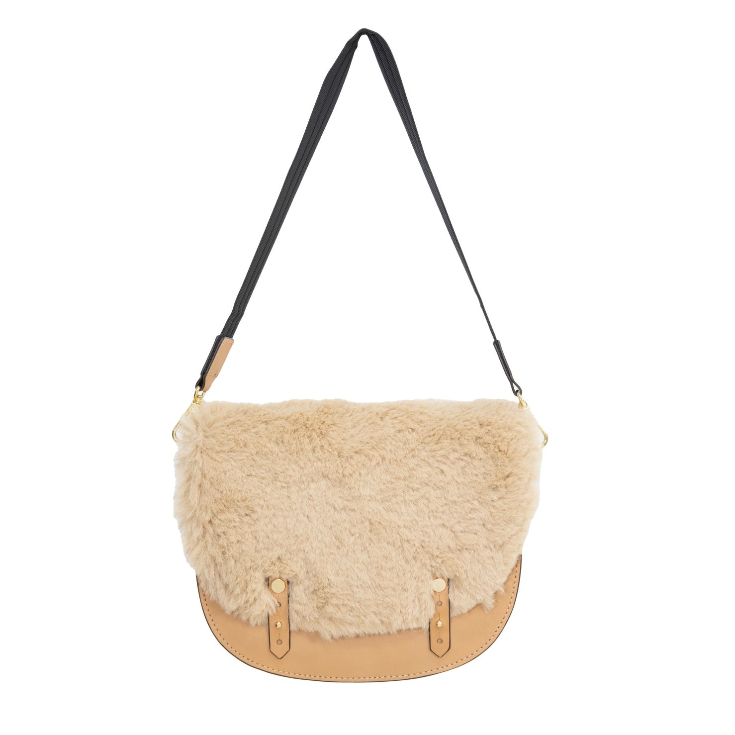 Leather & Shearling Crossbody Purse