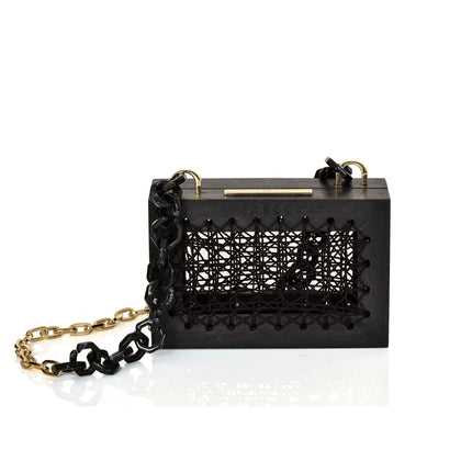 Handmade Wood Purse With Matching Chain Strap