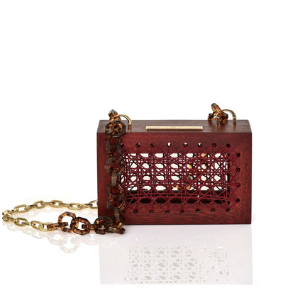 Handmade Wood Purse With Matching Chain Strap