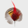 Handmade Round Feather Brooch