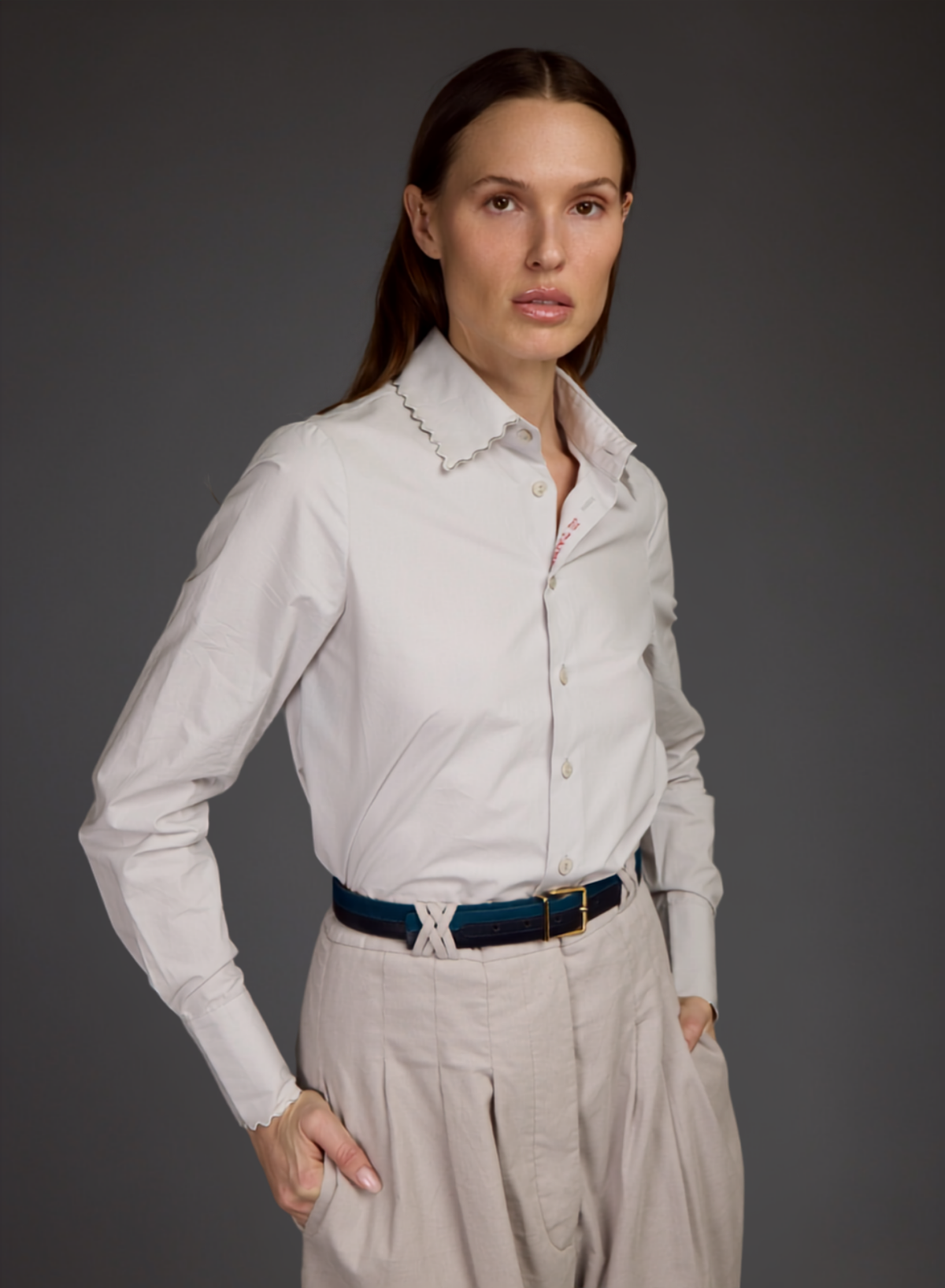 Scallop Cotton Blouse