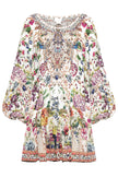 Blouson Sleeve A Line Dress - Small - LAST ONE