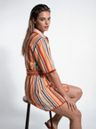 Striped Short Sleeve Shirt Dress