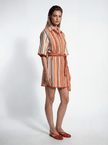 Striped Short Sleeve Shirt Dress
