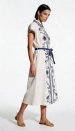 Valerie Dress With Navy Embroidery