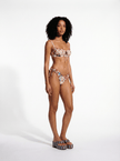 Ruched Cheeky Bikini Bottom With The Tie Sides
