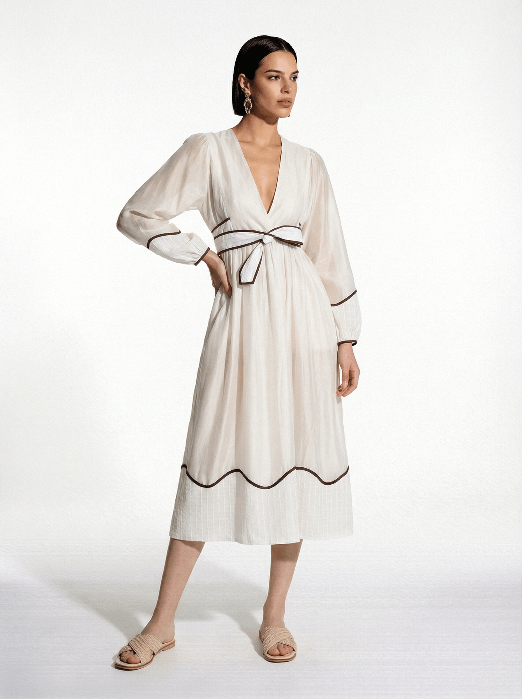 Classic Wrap Dress With Hem Detail