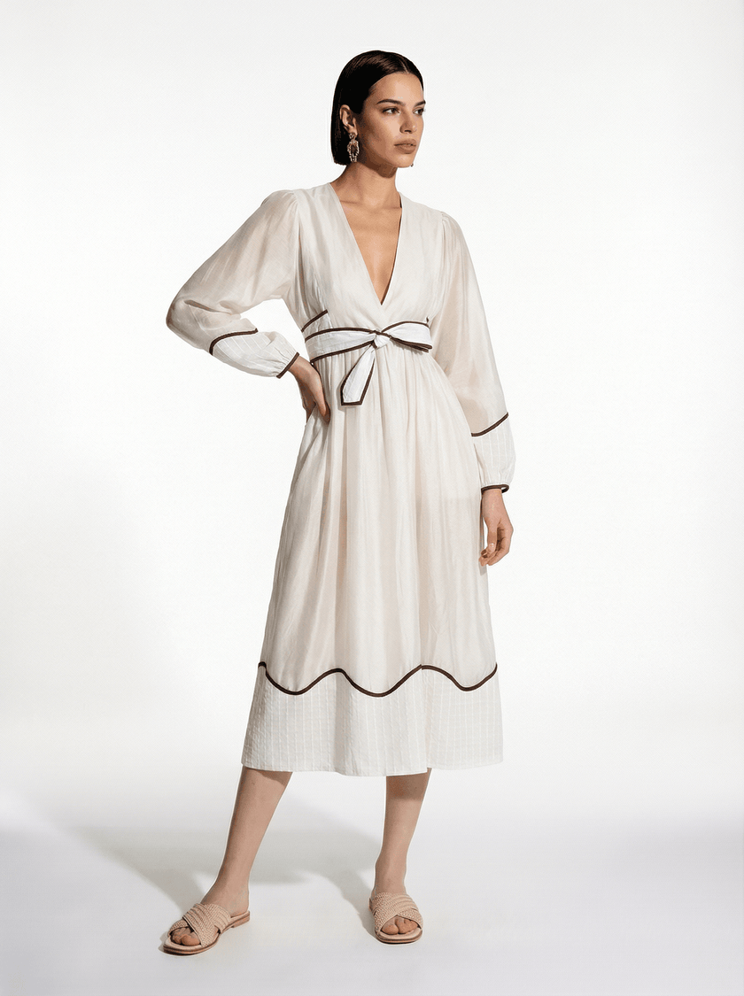 Classic Wrap Dress With Hem Detail