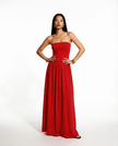 Strapless Red Robin Maxi Dress