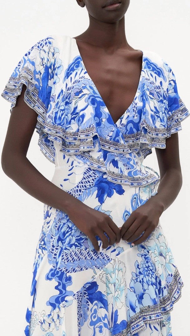Long Frill Sleeve Dress - Heart Of A Dragon - LAST SIZE